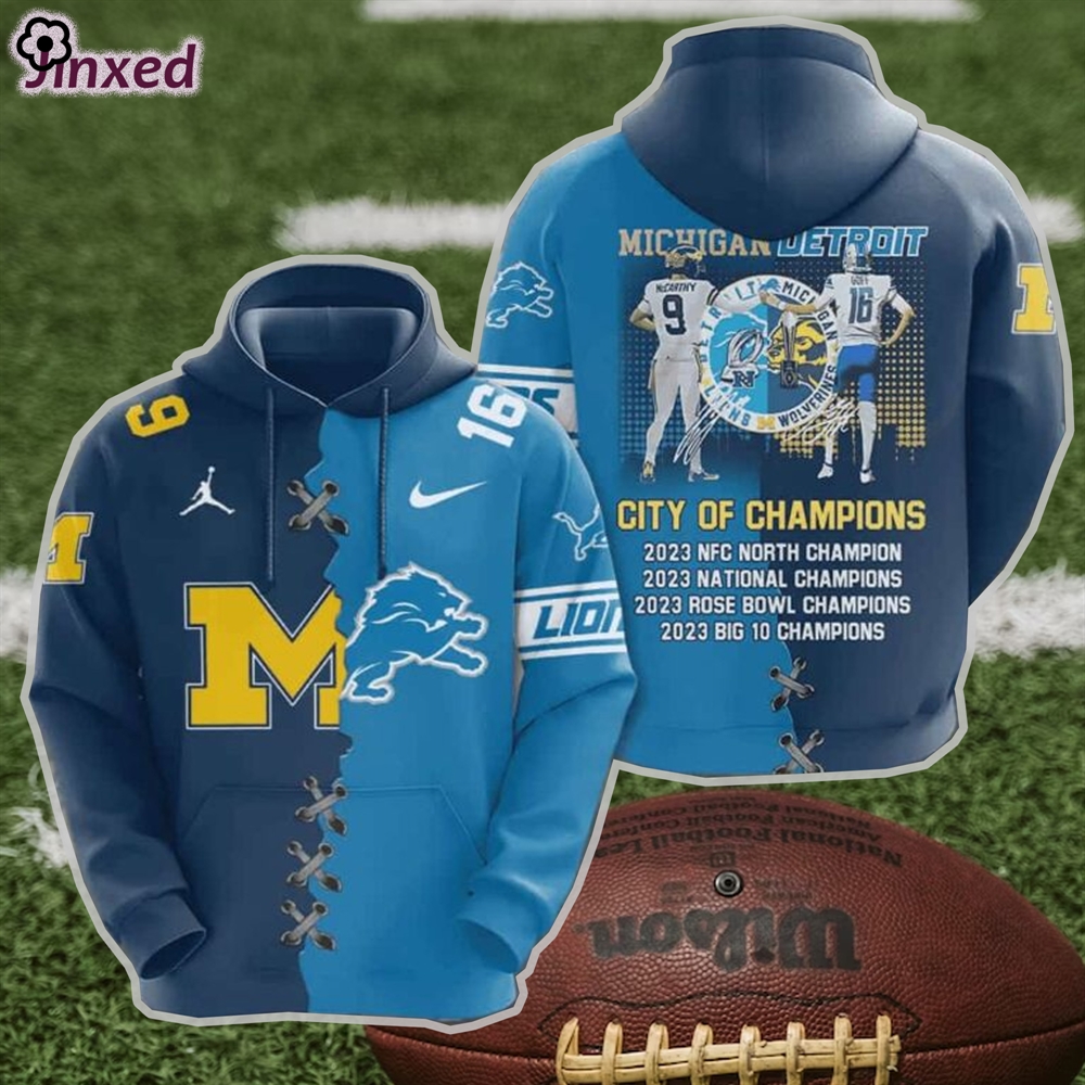 Michigan X Detroit City Of Champions 3d Unisex Sweatshirt Hoodie 